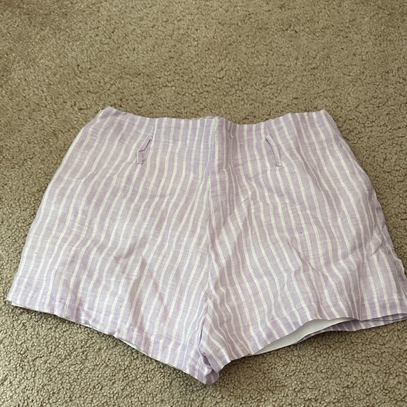 NWOT- Pastel Purple Striped High Waist Women's Shorts - Picture 7 of 8